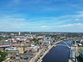 Obraz premium Central Newcastle City from River Tyne at Northern England
