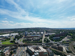Central Newcastle City from River Tyne at Northern England