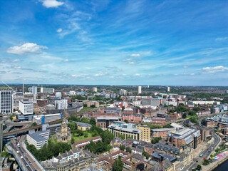 Central Newcastle City from River Tyne at Northern England