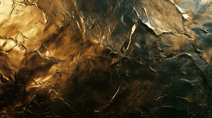 Abstract textured gold and black metallic surface