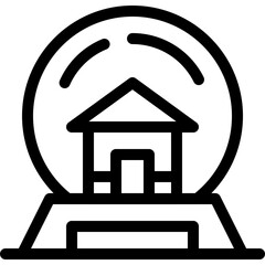 Christmas, house, snow, winter, ball Icon