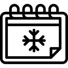 calendar, date, snow, snowflake, winter Icon