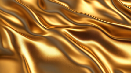 Flowing gold silk texture with reflective highlights