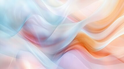 Fototapeta premium Soft, flowing abstract waves in pastel colors create a serene and calming visual effect.