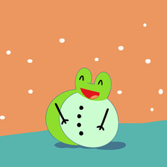illustration of a frozen frog