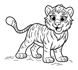 cartoon tiger illustration for drawing
