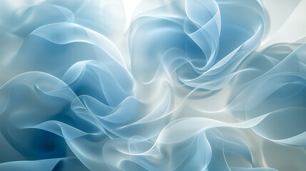Obraz premium Soft swirling blue and white abstract shapes with airy flow
