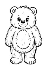 Naklejka premium Drawing of a bear with big eyes