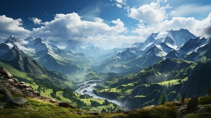 Naklejka premium mountains in summer