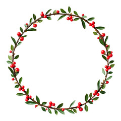 Fototapeta premium Christmas circle border transparent background border 