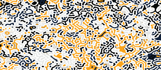 Line seamless pattern. Repeating brain pattern. Colorful turning shape isolated on white background. 