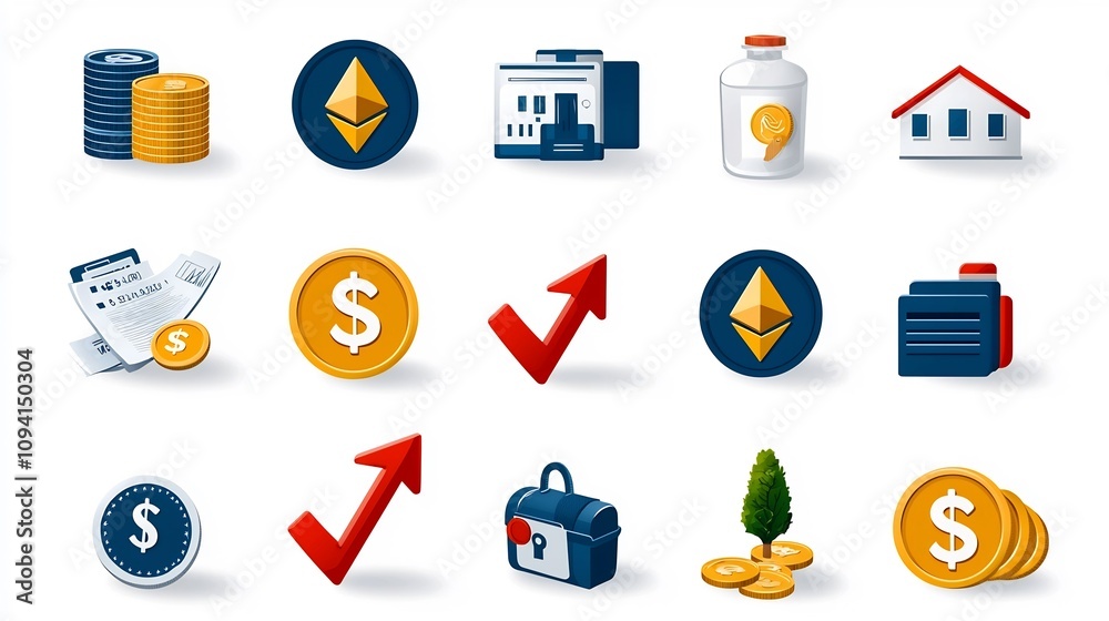 Aufkleber minimalist showcasing financial growth and success with a clean linear design featuring upward point