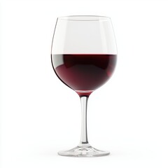 A polished red wine glass showcasing rich, dark wine, perfect for elegant dining and social gatherings.