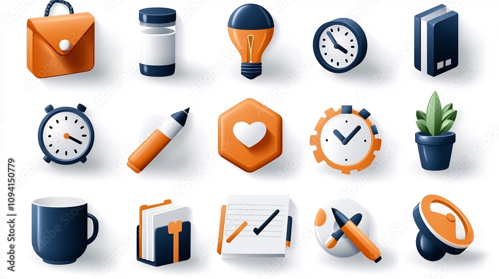 Aufkleber Collection of 15 Minimalist Icons Depicting Goal Setting Concepts for Business Workshops and Presentations  Editable Stroke Design for Training Development and Strategic Planning