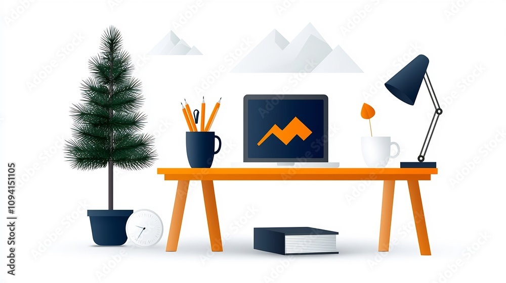 Aufkleber Minimalist featuring a set of clean linear icons representing various concepts related to business growth workshops leadership training and professional development