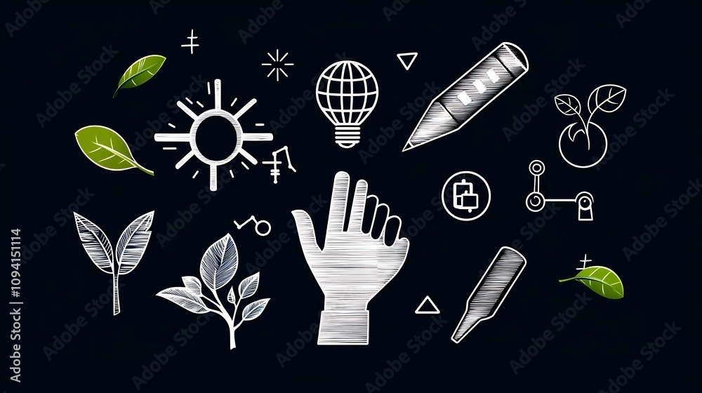 Aufkleber Collection of 15 linear icons representing key elements of business workshops and growth strategies including symbols for partnership training and in a clean style