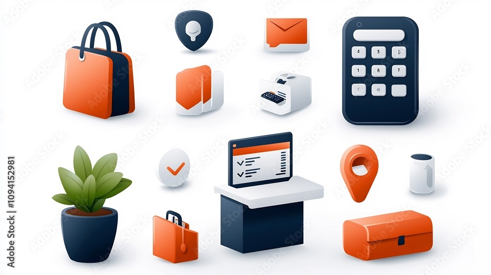 Fototapete A curated collection of 15 minimalist outline icons representing customer service client interaction reservation systems and information desks in a clean and modern graphic design style