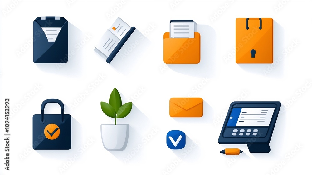 Poster A curated collection of 15 elegant outline icons representing various aspects of customer service client interaction reservation systems