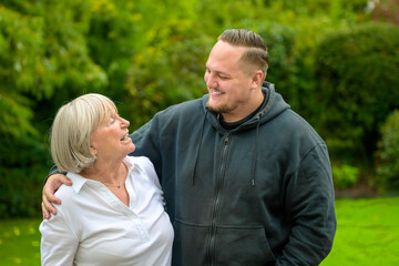 Warm Moment Between Family Members Outdoors