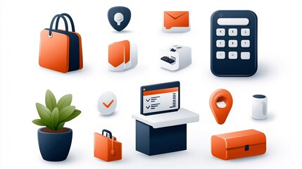 A curated collection of 15 minimalist outline icons representing customer service client interaction reservation systems and information desks in a clean and modern graphic design style