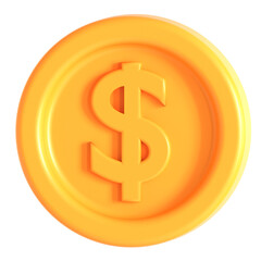 dollar coin 3d icon illustration 