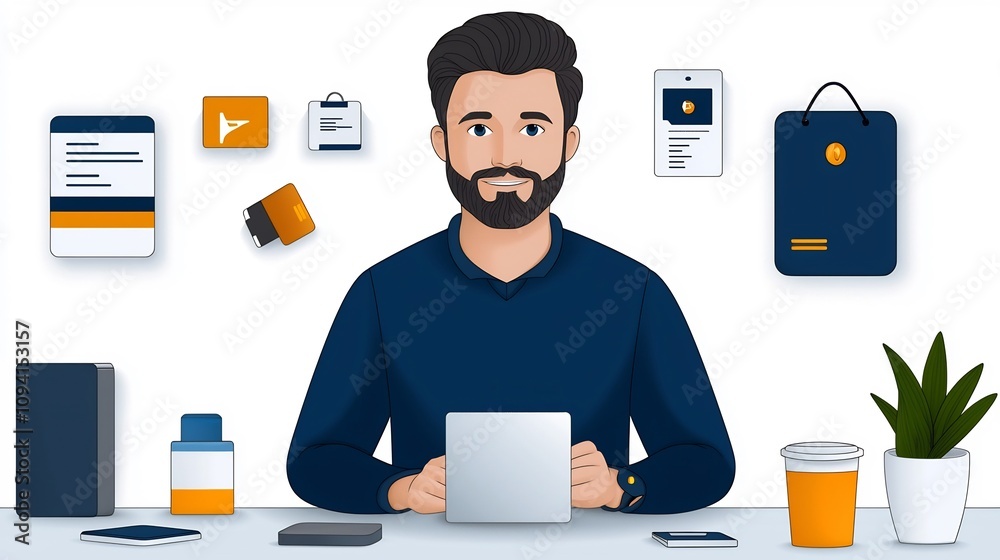 Poster This collection of 15 outline icons showcases various processes such as editing information online receptionist services in a clean vector based format  These minimalist