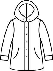 hooded coat outline vector illustration design