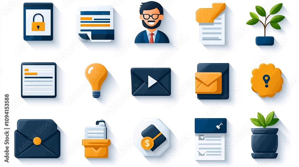 Aufkleber Collection of 15 detailed thin line icons related to online and profile management processes such as editing forms adding personal details and signing up for digital systems or applications