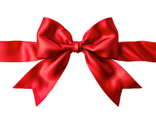 Big bright red christmas bow on a transparent background