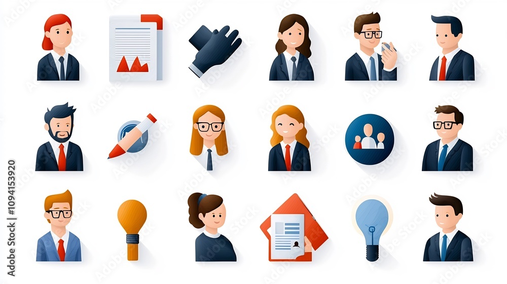 Leinwandbilder versatile pack showcasing a collection of 15 linear icons centered on people themed concepts such as