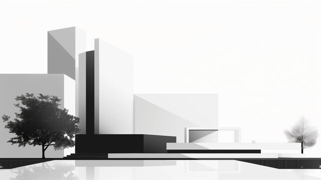 Minimalist Abstract Architecture Wallpaper with Geometric Elegance