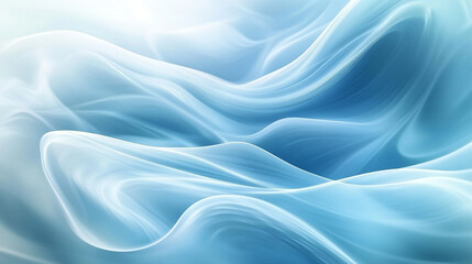 Fototapeta premium Soft blue wisps of fabric flow gracefully in a serene abstract representation of tranquility