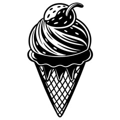 set of ice-cream collections illustrations vector art isolated white background