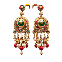 gold earring on a transparent background