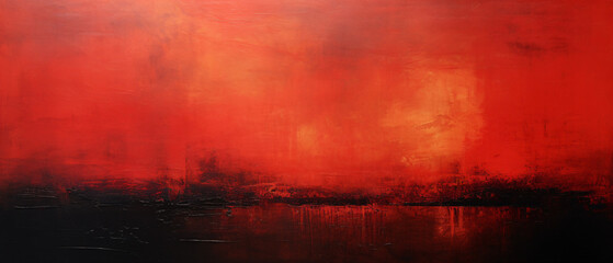 Abstract dramatic painting in red,
