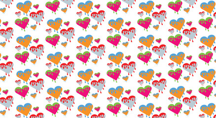 a colorful heart with the word love on it