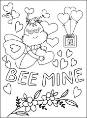 Valentine  day color pages