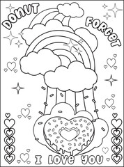 Valentine  day color pages