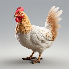 Fototapeta premium Silkie Chicken Icon Material - Realistic and intricate depiction of poultry, showcasing natural beauty