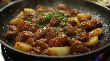 Fototapeta premium Korean Beef and Potato Stir-Fry