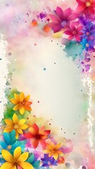 Obraz premium Floral Frame with Space for Text 