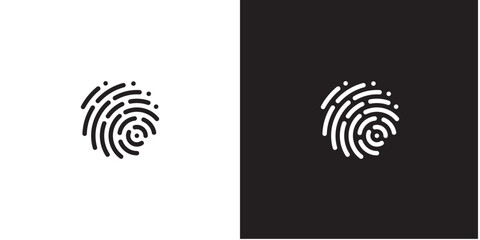 abstract fingerprint tech logo ,template vector illustration icon symbol