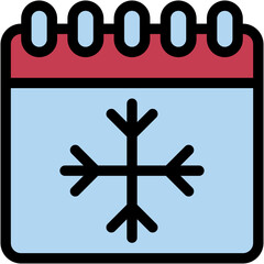 Vector Icon Calendar, Time and Date, Schedule, winter, Snow