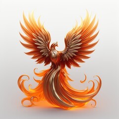 Obraz premium Golden Phoenix Icon - The mythical bird of immortality, symbolizing eternal life and power