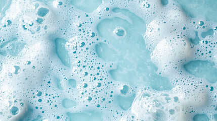 Bubble bath foam with calming blue hues providing relaxation and comfort in a warm setting