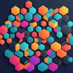 Hexagon pattern illustration, geometric hexagon design