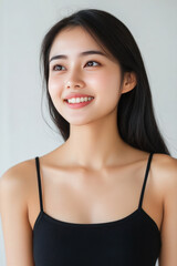 Indonesian fitness woman smile in sportswear, female athlete workout