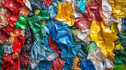 Colorful recycled melted plastic background.