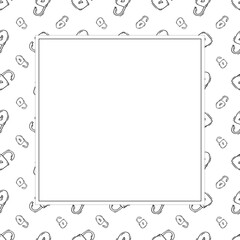 padlock frame. doodle padlock square frame. hand drawn padlock frame background. padlock background