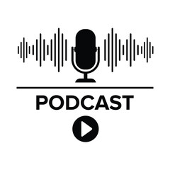 Podcast. Podcasting Sound Audio Wave	